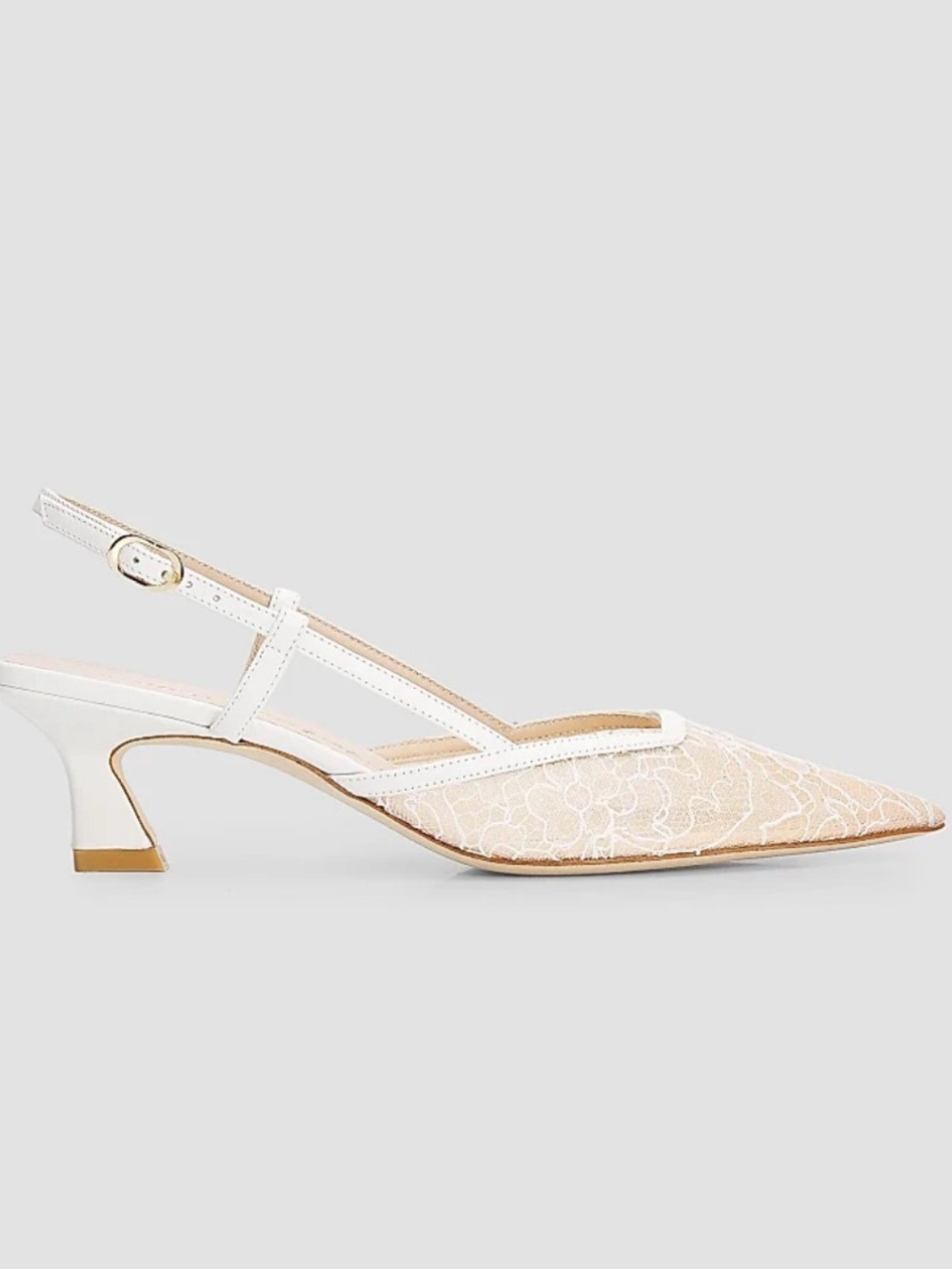 Stuart Weitzman Vinnie 50mm Floral Lace Slingback